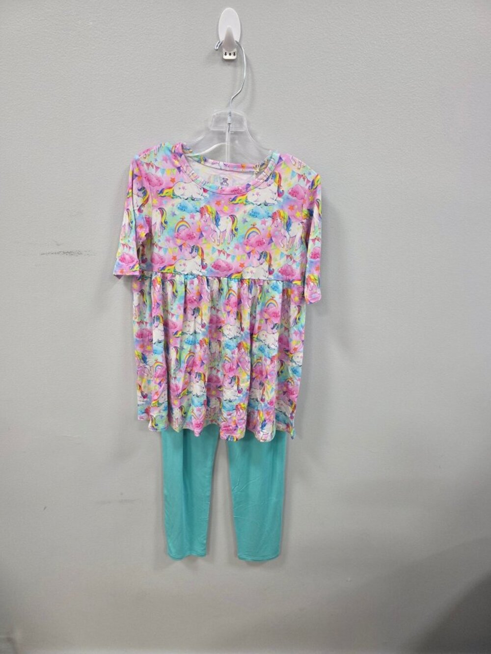 Rainbow Unicorn Short Sleeve Pants Set
